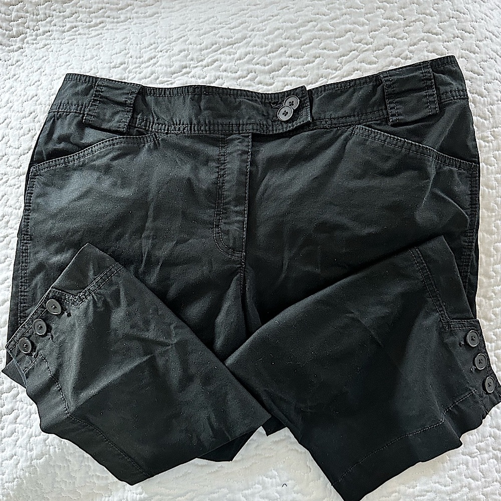 Ann Taylor Loft Ann black cotton cropped pants